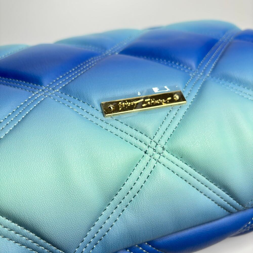 Betsey Johnson Ciara Quilted Shoulder Bag in Blue Multi Ombré - Picture 6 of 7